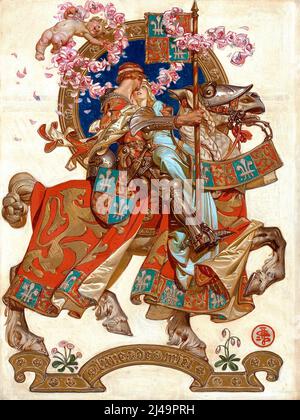 JOSEPH CHRISTIAN LEYENDECKER (Amerikaner, 1874-1951) Flitterwochen, die Samstagabend Post Cover, 17. Juli 1926 - Ölgemälde. Stockfoto