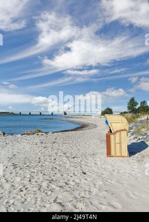 Blick auf die Fehmarsundbrücke, Fehmarn, ostsee, Schleswig-Holstein, Deutschland Stockfoto