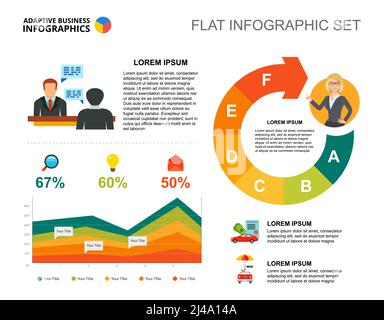 Diagrammvorlage für den Verwaltungsbereich zur Präsentation. Visualisierung von Geschäftsdaten. Unternehmens-, Planungs-, Analyse- oder Versicherungskreatives Konzept für infogra Stock Vektor