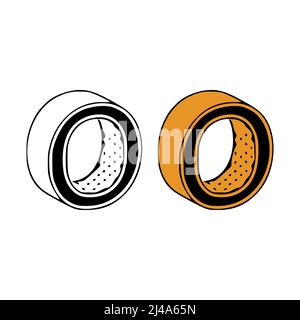 Isometrische Buchstaben o Doodle Vektor-Illustration auf weißem Hintergrund. Buchstaben ClipArt Stock Vektor