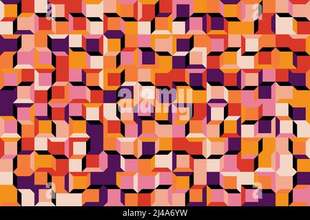 Geometrische abstrakte Vektormuster mit verschiedenen Geometrieformen und -Elementen. Digitales Grafikdesign für Poster, Cover, Kunst, Präsentation Stock Vektor