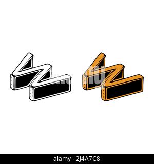 Isometrische Buchstaben w Doodle Vektor-Illustration auf weißem Hintergrund. Buchstaben ClipArt Stock Vektor