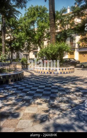 1989 Archivfoto der Plaza De Los Refinadores in Sevilla, Spanien. Stockfoto