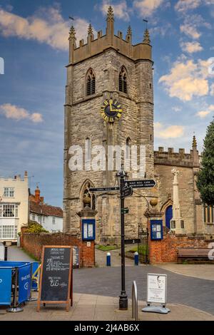 St. Nikolaus Kirche in Alcester, Warwickshire, England. Stockfoto