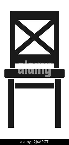 Klassische Form Holzstuhl schwarz Vektor-Symbol, isoliert auf weißem Hintergrund. Stock Vektor