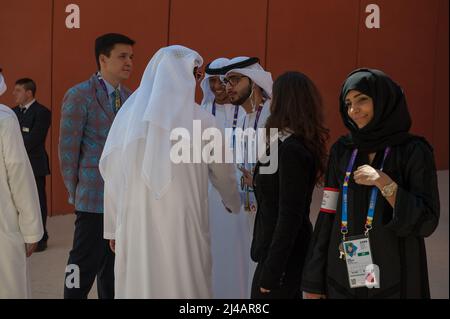 Mailand, Italien 02/05/2015: padiglione degli Emirati Arabi Uniti, Expo 2015 - Pavillon der Vereinigten Arabischen Emirate, Expo 2015. ©Andrea Sabbadini Stockfoto