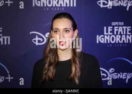 8. April 2022, Roma, RM, Italien: Margherita Giusti nimmt an der Premiere der Fernsehserie Disney, ''Le Fate Ignoranti'', vor dem Opernhaus in Rom Teil. (Bild: © Gennaro Leonardi/Pacific Press via ZUMA Press Wire) Stockfoto