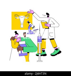 Assistierte Reproduktionstechnologie abstrakte Konzept Vektor Illustration. Unfruchtbarkeit Verfahren, Womans Ei, Schwangerschaftstest, Samenspende, Reproduktionsmedizin Klinik abstrakte Metapher. Stock Vektor