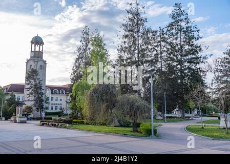 Historischer Uhrenturm in Razgrad, Bulgarien Stockfoto