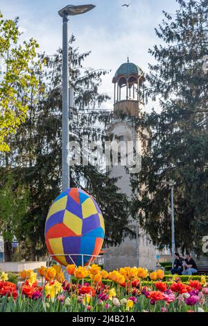 Historischer Uhrenturm in Razgrad, Bulgarien Stockfoto