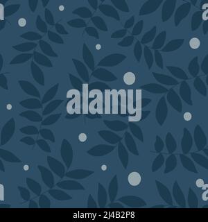 Blätter Zweige Zweige Zweig nahtlose Muster Stock Vektor