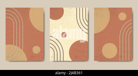 Set von minimalen geometrischen künstlerischen Design-Plakaten Stock Vektor