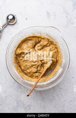 Zutaten für weiße Schokolade Macadamia Nuss Cookies Stockfoto