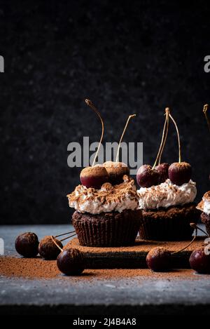 Hausgemachte glutenfreie Schokolade Cupcakes Stockfoto