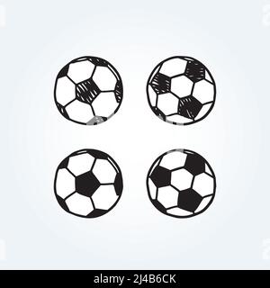 Handgezeichnete Vektordarstellung des Fußballs im Doodle-Stil Stock Vektor
