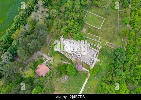 Ruinen einer runden Kirche in Veliki Preslav, Bulgarien Stockfoto