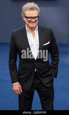 Colin Firth nimmt an der britischen Premiere der „Operation Minzemeat“ auf dem Curzon Mayfair am 12. April 2022 in London, England, Teil. Stockfoto