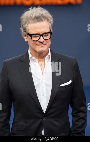 Colin Firth nimmt an der britischen Premiere der „Operation Minzemeat“ auf dem Curzon Mayfair am 12. April 2022 in London, England, Teil. Stockfoto