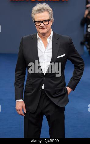 Colin Firth nimmt an der britischen Premiere der „Operation Minzemeat“ auf dem Curzon Mayfair am 12. April 2022 in London, England, Teil. Stockfoto