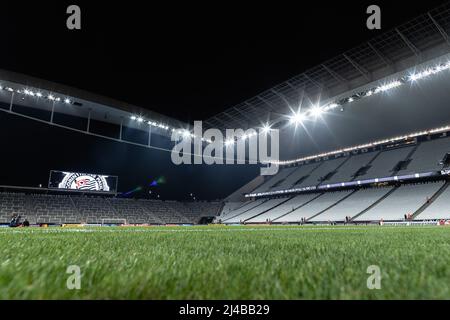 Sao Paulo, Brasilien. 13. April 2022. SP - Sao Paulo - 04/13/2022 - LIBERTADORES 2022, CORINTHIANS X DEPORTIVO CALI - Gesamtansicht des Arena Corinthians Stadions für das Spiel zwischen Corinthians und Deportivo Cali für die Copa Libertadores 2022 Meisterschaft. Foto: Ettore Chiereguini/AGIF Quelle: AGIF/Alamy Live News Stockfoto