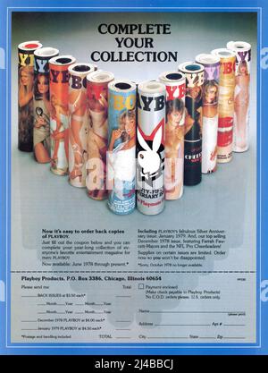 Werbespot des „Playboy“-Magazins vom Februar 1980, USA Stockfoto