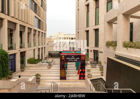 Bauarchitektur der Innenstadt von Mushrib. Vorbereitung der FIFA Fußball-Weltmeisterschaft in Katar Stockfoto