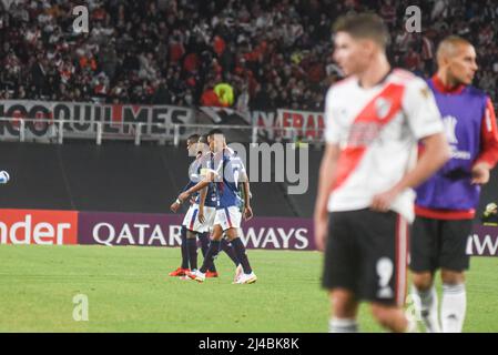 Buenos Aires, Argentinien. 13. April 2022. Spiel zwischen River Plate x Fortaleza, gültig für die Gruppenphase von Libertadores da América 2022, gespielt im Monumental Stadium, in der Nacht von diesem Mittwoch, 13. April 2022, in Buenos Aires, Argentinien. Kredit: Gabriel Sotelo/FotoArena/Alamy Live Nachrichten Stockfoto