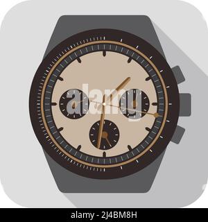Luxus Uhr flach Mode Symbol Design, Uhr Symbol, Vektor Stock Vektor