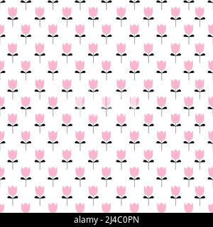 Abstrakte Lotusblume kindischen Stil rosa Blütenblätter isoliert auf weißem Hintergrund ist in Nahtloses Muster - Vektor-Illustration Stock Vektor