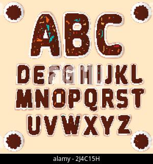 Zentangle Alphabet mit schön strukturierten Kunstdesign für Buchstaben verwendet Sticker Set farbige glänzende abstrakte Vektor-Illustration Stock Vektor