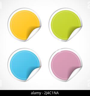 Vektor runde Aufkleber mit gewellter Kante isoliert auf weißem Hintergrund Stock Vektor