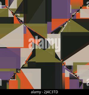 Brutalist Art inspirierte Vektor-Muster-Kunstwerke mit abstrakten geometrischen Formen und auffälligen Formen. Digitales Grafikdesign für Poster, Cover, Kunst, Druck Stock Vektor