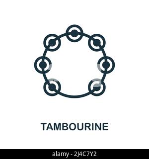 Tamburin-Symbol. Einfaches Element aus Musikinstrumentenkollektion. Kreatives Tambourine-Symbol für Webdesign, Vorlagen, Infografiken und mehr Stock Vektor