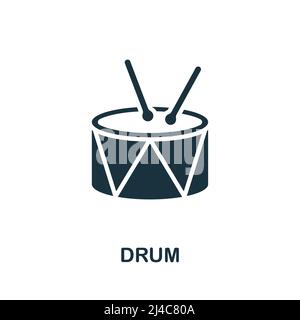 Trommelsymbol. Einfaches Element aus Musikinstrumentenkollektion. Creative Drum Icon für Webdesign, Vorlagen, Infografiken und mehr Stock Vektor