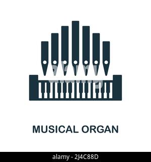 Symbol für musikalische Orgel. Einfaches Element aus Musikinstrumentenkollektion. Kreative musikalische Orgel-Ikone für Webdesign, Vorlagen, Infografiken und mehr Stock Vektor