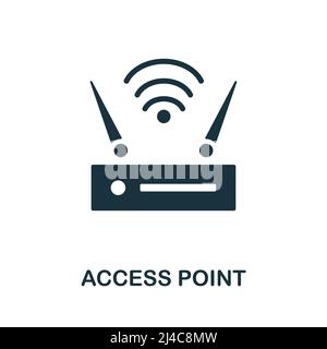 Flaches Symbol für Zugriffspunkt. Farbiger Elementschild aus der Netzwerksammlung. Flaches Symbol für Access Point für Webdesign, Infografiken und mehr. Stock Vektor
