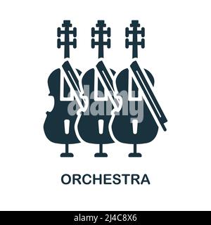 Orchester-Ikone. Einfaches Element aus Musikinstrumentenkollektion. Creative Orchestra Icon für Webdesign, Vorlagen, Infografiken und mehr Stock Vektor