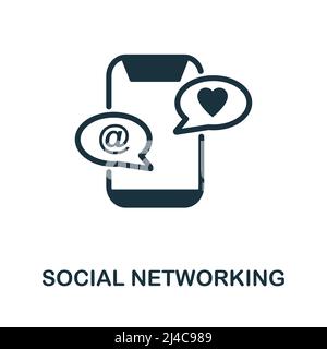 Flaches Symbol für soziale Netzwerke. Einfache Farbelemente aus der Netzwerkkollektion. Flaches Social Networking-Symbol für Grafiken, Design und vieles mehr. Stock Vektor