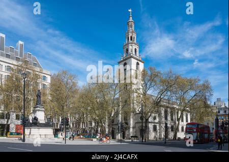 St. Clement Danes Church, die Zentralkirche der Royal Air Force. Strand, London, England, Großbritannien. Stockfoto