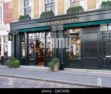 Außenansicht des Bekleidungsladens Polo Ralph Lauren Covent Garden. London, England, Großbritannien. Stockfoto