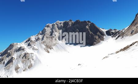 Mountain Snow Sun Ray Illustration, 3d Rendering Stockfoto