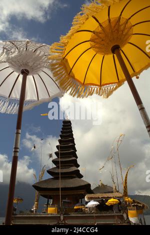 Ulun Danu Bratan Wassertempel am Bratan See, Bedugul, Tabanan, Bali, Indonesien. Stockfoto