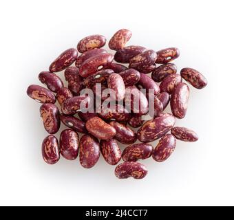 Haufen red pinto Bohnen auf weißem Hintergrund Stockfoto