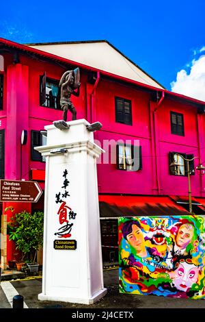 Chinatown Food Street, berühmtes Hawker Center in der Smith Street, Singapur. Stockfoto