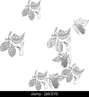 Im Kreismuster gesprenkeltes Doodle mit sich wiederholenden schönen Beeren Vektor-Illustration mit weißem Hintergrund für Handzeichnungen Stock Vektor