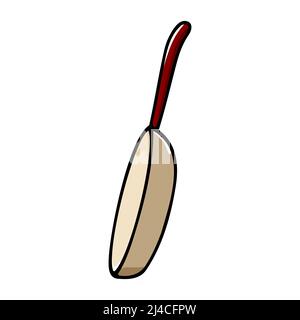 Doodle Bratpfanne einfaches Bild. Farbtopf isoliert auf weißem Hintergrund. Gemütliches Küchengeschirr, niedliches Geschirr, Geschirr zum Braten, Kochen, Braten. Vec Stock Vektor