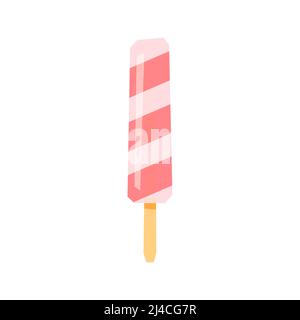 Verdrehtes Fruchteis, Vektorgrafik. Saftige gefrorene Eiszeichnung im Low-Poly-Design. Stock Vektor