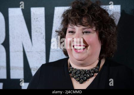 Meal, Deutschland. 12. April 2022. Schauspielerin Meltem KAPTAN, Filmpremiere RABIYE KURNAZ GEGEN GEORGE W. BUSH in der Lichtburg in Essen, 12. April 2022. Kredit: dpa/Alamy Live Nachrichten Stockfoto