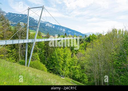 Hängebrücke bei Sigriswil, Kanton Bern, Schweiz Stockfoto