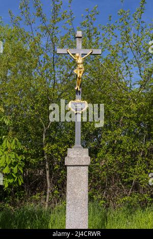 Kruzifix im Landkreis Saalau, Wittichenau, Sachsen, Deutschland Stockfoto